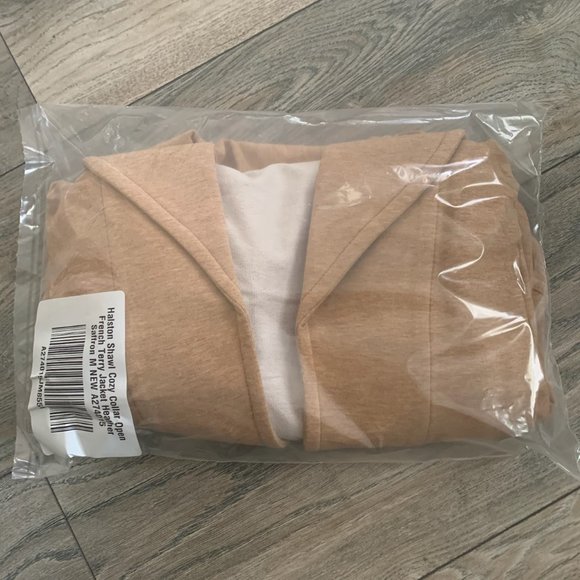 NWT H BY HALSTON COZY FRENCH TERRY SHAWL JACKET MEDIUM - Picture 8 of 9